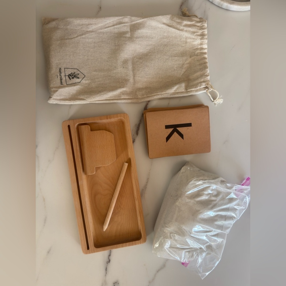 Naturskool sand handwriting practice set
